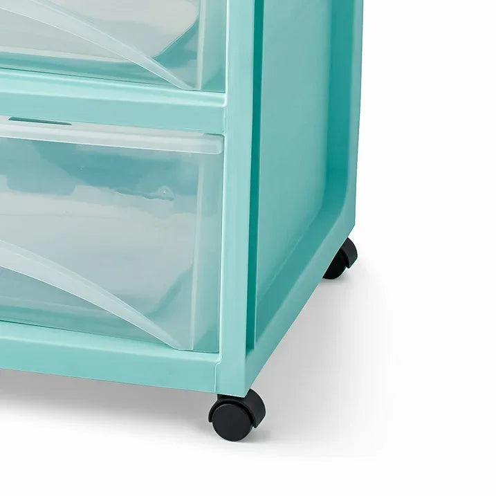 Wholesale Price with free shipping across the USA for Mainstays 3-Drawer Wide Plastic Storage Cart, Mint, with Casters - Manji Distributors