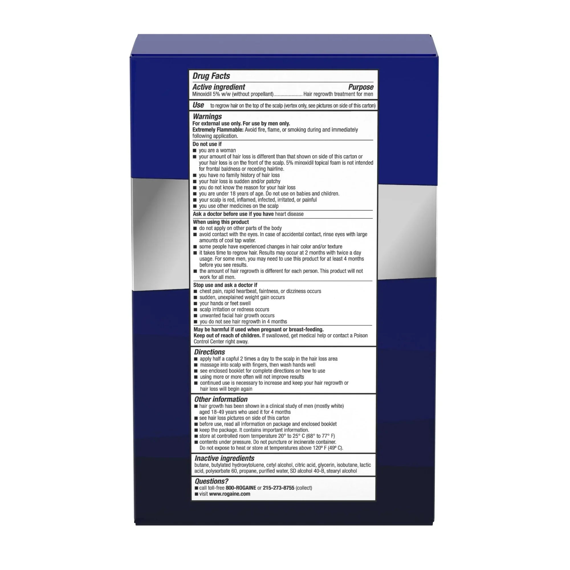 Wholesale Price with free shipping across the USA for Men's Rogaine 5% Minoxidil Foam Hair Regrowth Treatment, 3-Mo Supply - Manji Distributors