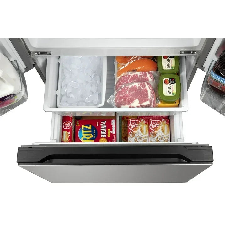 Wholesale Price with free shipping across the USA for Hamilton Beach, 17.7 Cu. Ft. French Door Refrigerator, Freestanding Installation, Platinum Silver, HZ0771 - Manji Distributors