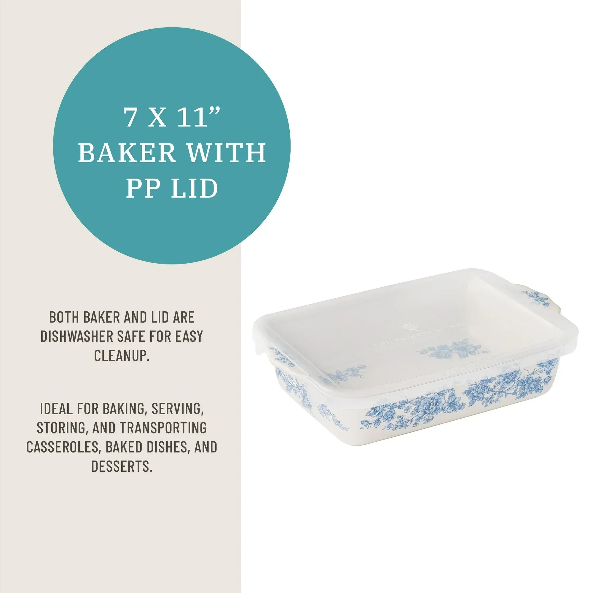 Wholesale Price with free shipping across the USA for The Pioneer Woman Agatha Small Rectangular Baker with Lid, 7