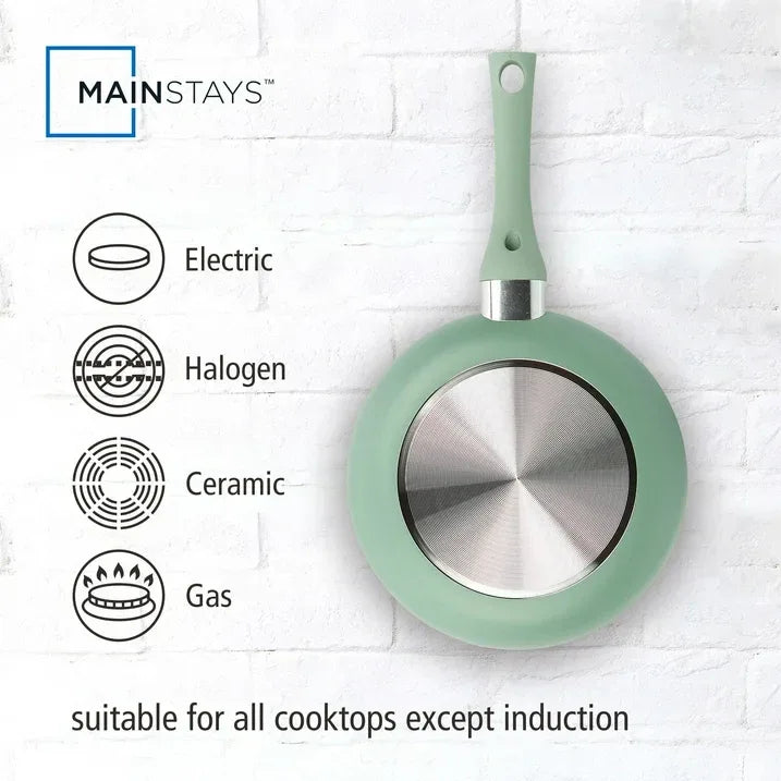 Wholesale Price with free shipping across the USA for Mainstays Ceramic Aluminum, 12 Piece, Pots and Pans Cookware Set Green Nonstick - Manji Distributors