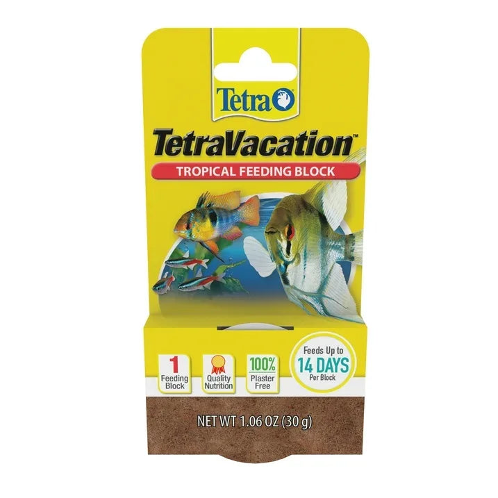 Wholesale Price with free shipping across the USA for (4 pack) Tetra Vacation Tropical Feeding Block, Feeds Fish up to 14 Days, 1.06 oz., 1 Block - Manji Distributors
