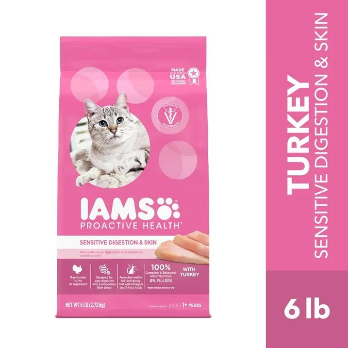 Wholesale Price with free shipping across the USA for Iams Proactive Health Turkey Dry Cat Food, 6 Lb Bag - Manji Distributors