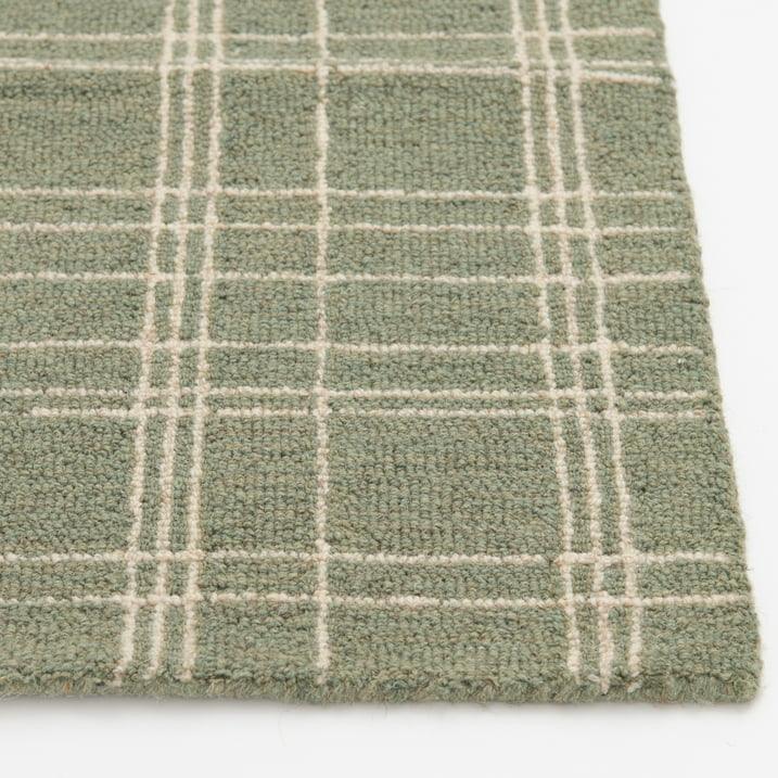 Wholesale Price with free shipping across the USA for Better Homes & Gardens Lt Green Plaid Wool Indoor Runner, 2'x6' Rug - Manji Distributors