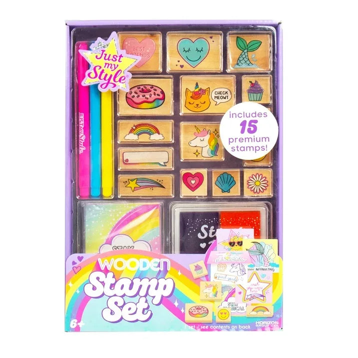 Wholesale Price with free shipping across the USA for Just My Style Wooden Stamp, Art & Craft Kit for Boys & Girls, Kids & Teens (28 Pieces) - Manji Distributors
