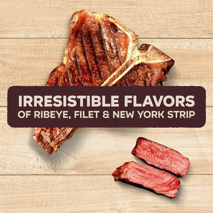 Wholesale Price with free shipping across the USA for Kibbles 'n Bits Triple Steak Flavor Dry High Protein Dog Food 40 lb Bag - Manji Distributors