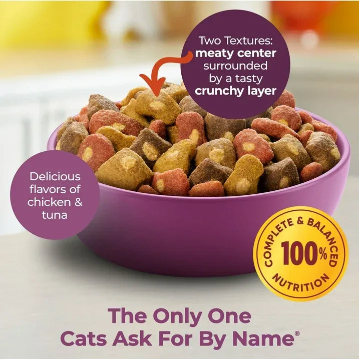Wholesale Price with free shipping across the USA for (4 pack) Meow Mix Tender Centers Dry Cat Food with Basted Bites, Chicken & Tuna Flavors, 14.2 lb Bag - Manji Distributors