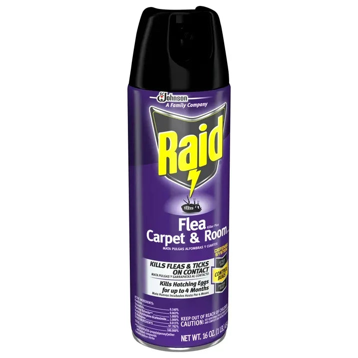 Wholesale Price with free shipping across the USA for (2 pack) Raid Flea Killer Plus Carpet & Room Spray, Bug Spray Kills Fleas & Flea Eggs, 16 oz - Manji Distributors