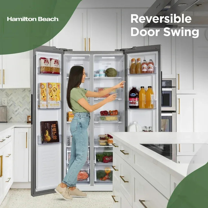 Wholesale Price with free shipping across the USA for Hamilton Beach 15.6 cu. Ft. Side by side Stainless Refrigerator - Manji Distributors