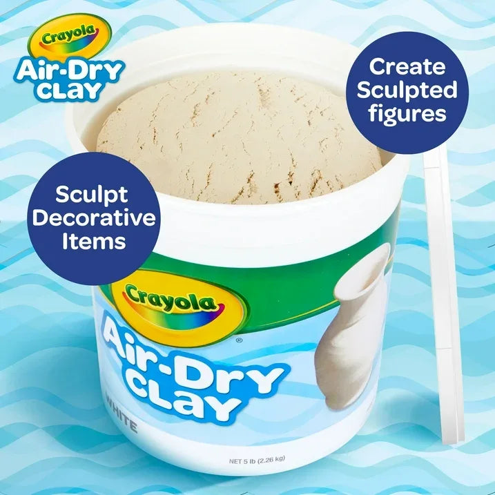 Wholesale Price with free shipping across the USA for Crayola Air Dry Clay Bucket, 5 lbs White Clay, Classroom Supplies for Teachers, School Supplies, Crafts, 4+ - Manji Distributors