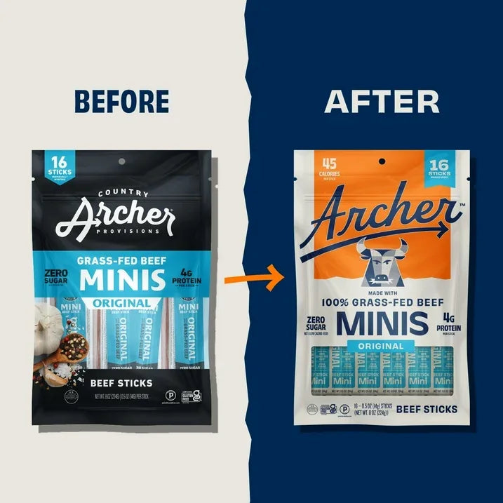 Wholesale Price with free shipping across the USA for Archer Original Beef Mini Sticks 0.5oz 16 Count Bag - Manji Distributors
