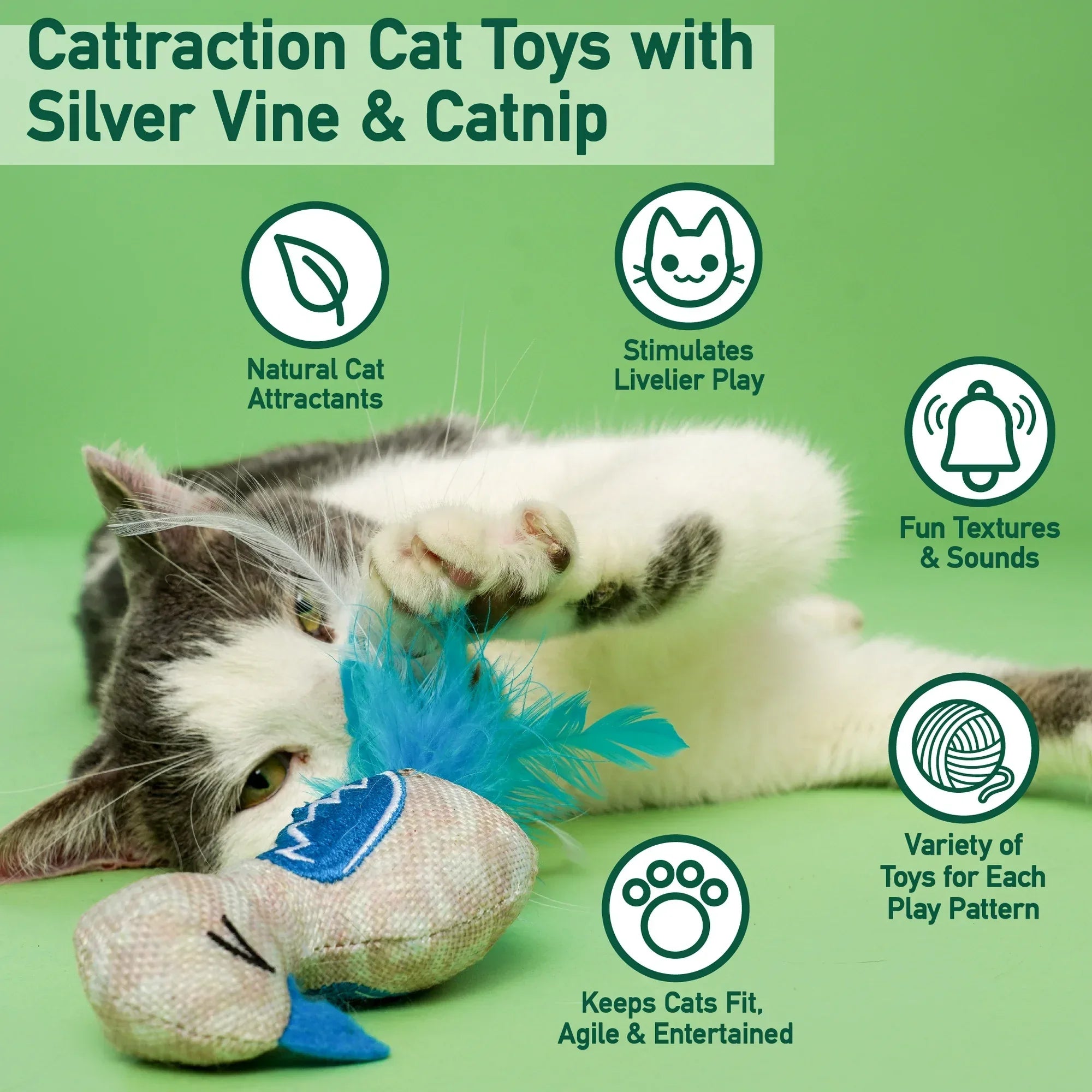 Wholesale Price with free shipping across the USA for Hartz Cattraction Cat Toy Variety Pack with Silver Vine & Catnip, 20 Count - Manji Distributors