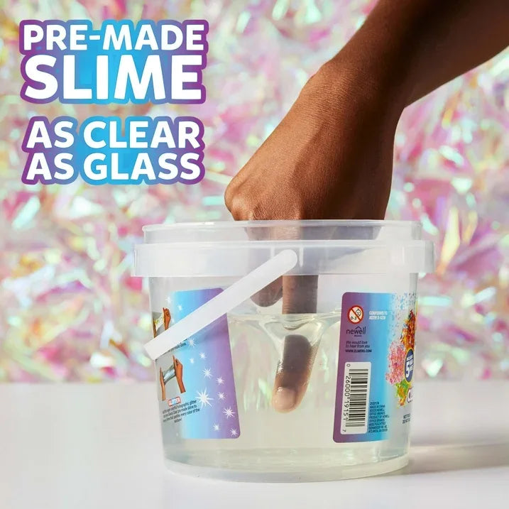 Wholesale Price with free shipping across the USA for Elmer's Glue Premade Slime, Glassy Clear Slime, Includes 5 Sets of Slime Add-Ins, 3 lb. Bucket - Manji Distributors