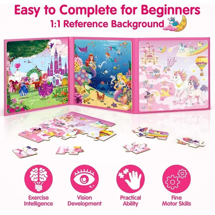 Wholesale Price with free shipping across the USA for SYNARRY Unicorn Mermaid Princess 3-in-1 Magnetic Puzzles for Girls Kids Ages 3-6, Each Puzzle with 20 Pieces, FSC Certified Jigsaw Puzzle for Kids - Manji Distributors