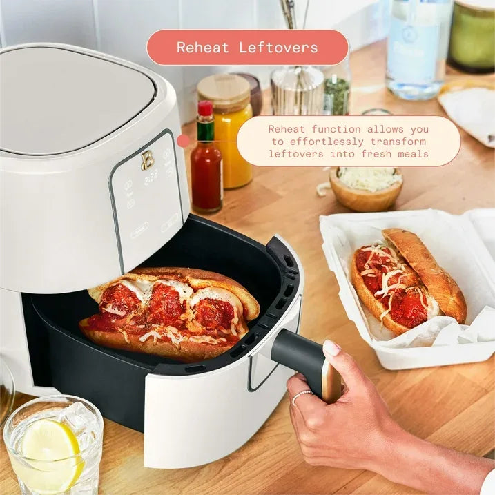Wholesale Price with free shipping across the USA for Beautiful 3 Qt Air Fryer with TurboCrisp Technology, White Icing by Drew Barrymore - Manji Distributors