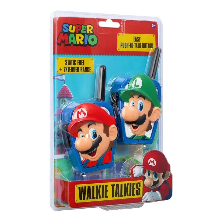 Wholesale Price with free shipping across the USA for Super Mario Extended Range Walkie Talkies - Action Figures - Push to Talk Button, Children Ages 3+ - Manji Distributors