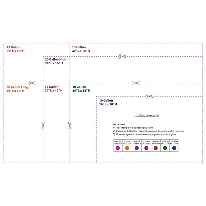 Wholesale Price with free shipping across the USA for Tide & Treasure Double Sided Aquarium Background, Aquatic Plant And Solid Blue, up to 29 Gallon Tank - Manji Distributors