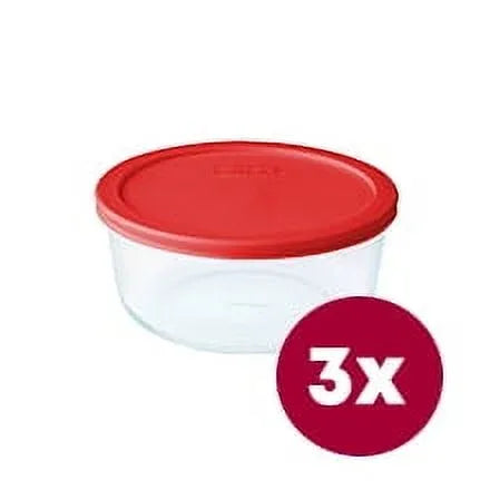 Wholesale Price with free shipping across the USA for Pyrex Simply Store 2-Cup Glass Food Storage Container, Round, Set of 3 - Manji Distributors