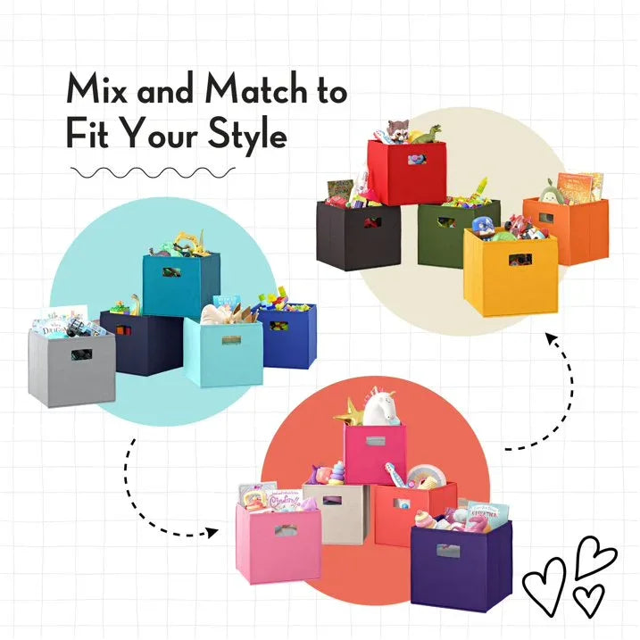 Wholesale Price with free shipping across the USA for RiverRidge Kids 2pc Collapsible Cube Fabric Storage Bins with Handles - Navy - Manji Distributors