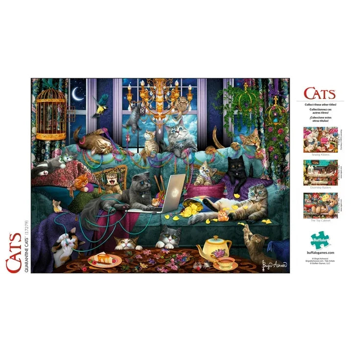 Wholesale Price with free shipping across the USA for Buffalo Games - Cats Series - Fancy Cats - 750 Piece Jigsaw Puzzle - Manji Distributors