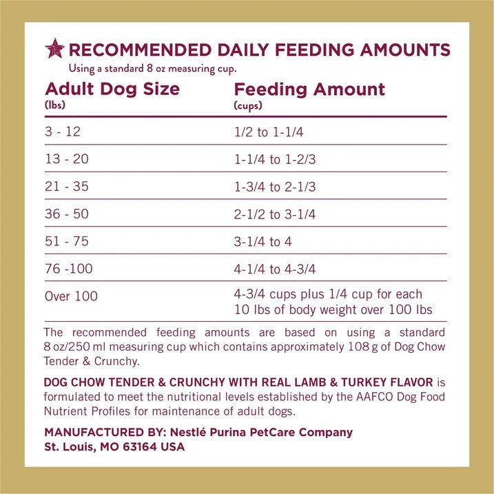 Wholesale Price with free shipping across the USA for Purina Dog Chow Tender and Crunchy with Real Lamb and Turkey Flavor Adult Dry Dog Food, 16 lb Bag - Manji Distributors