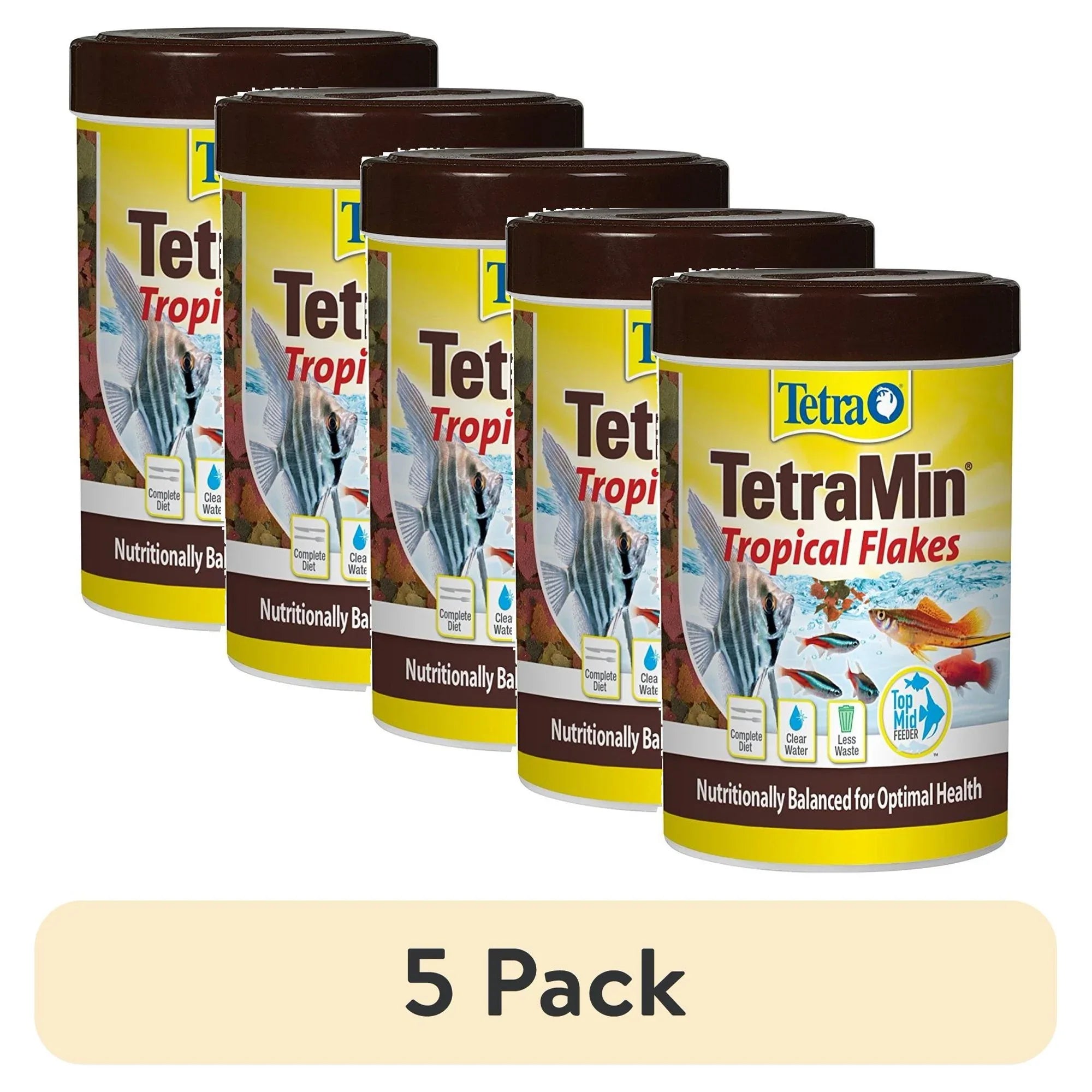 Wholesale Price with free shipping across the USA for (5 pack) Tetra TetraMin Tropical Flakes Nutritionally Balanced Fish Food, 1 oz. - Manji Distributors