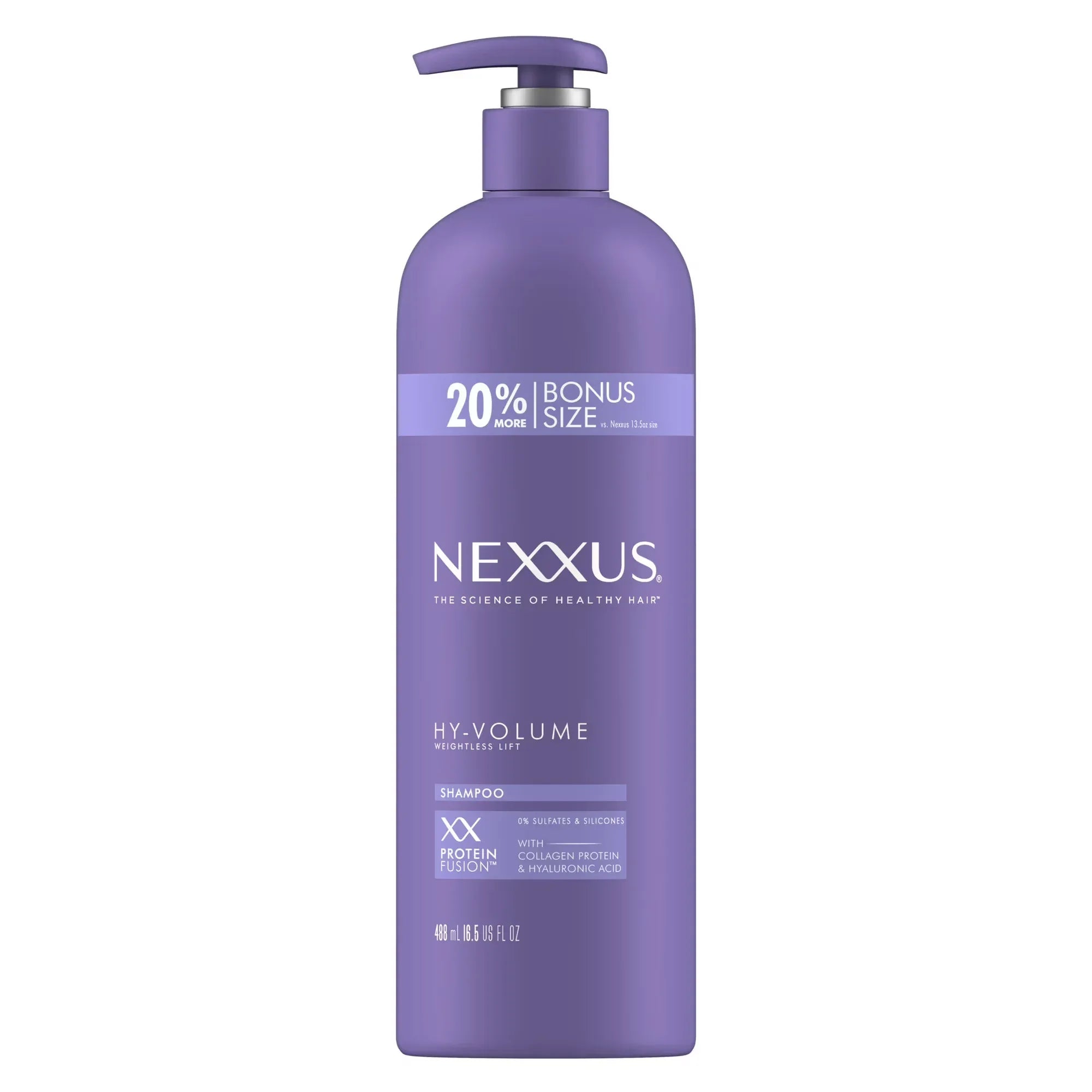 Wholesale Price with free shipping across the USA for Nexxus HY-VOLUME Volumizing Shampoo with Collagen Protein & Hyaluronic Acid, 16.5 oz with Pump - Manji Distributors