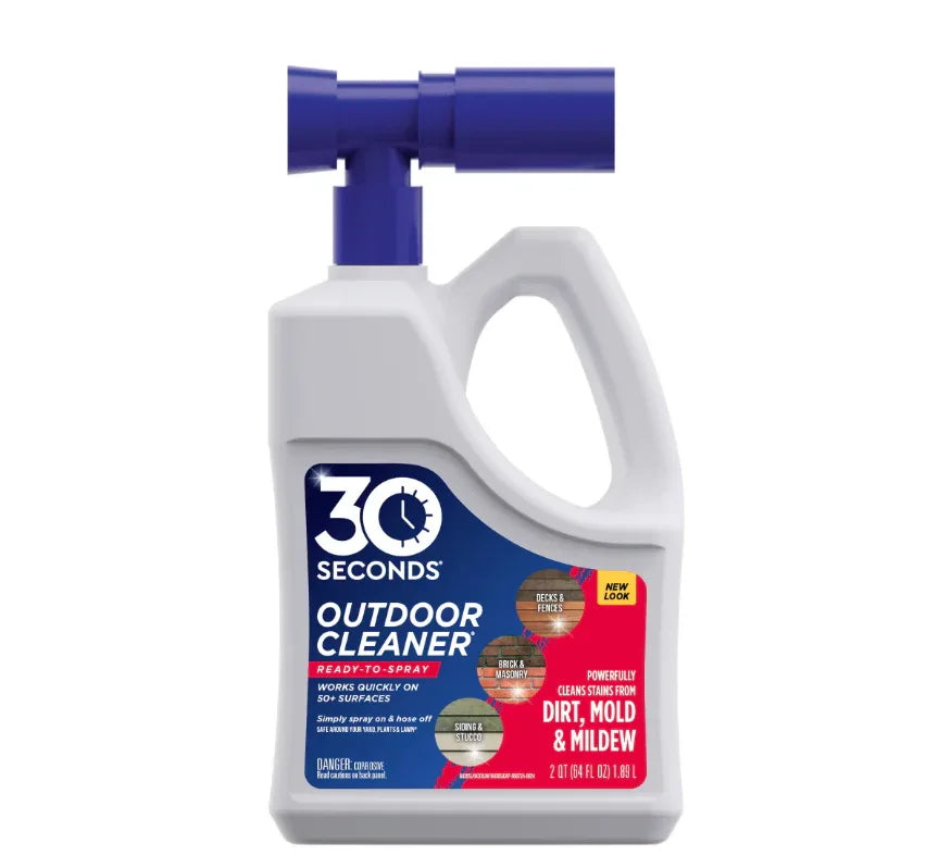 Wholesale Price with free shipping across the USA for 30 SECONDS Outdoor Cleaner - Algae, Mold & Mildew Stain Remover for Concrete, Wood, Patio, Siding Deck - Hose End Spray Bottle 64 fl oz - Manji Distributors