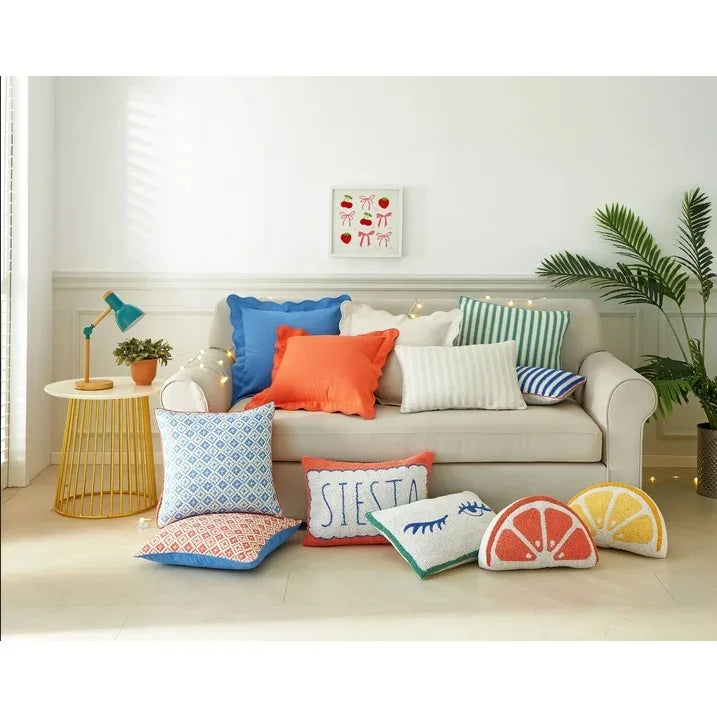 Wholesale Price with free shipping across the USA for Mainstays by Becky G. & Alejandra Scallop Decorative Pillow, Papyrus Beige, 18