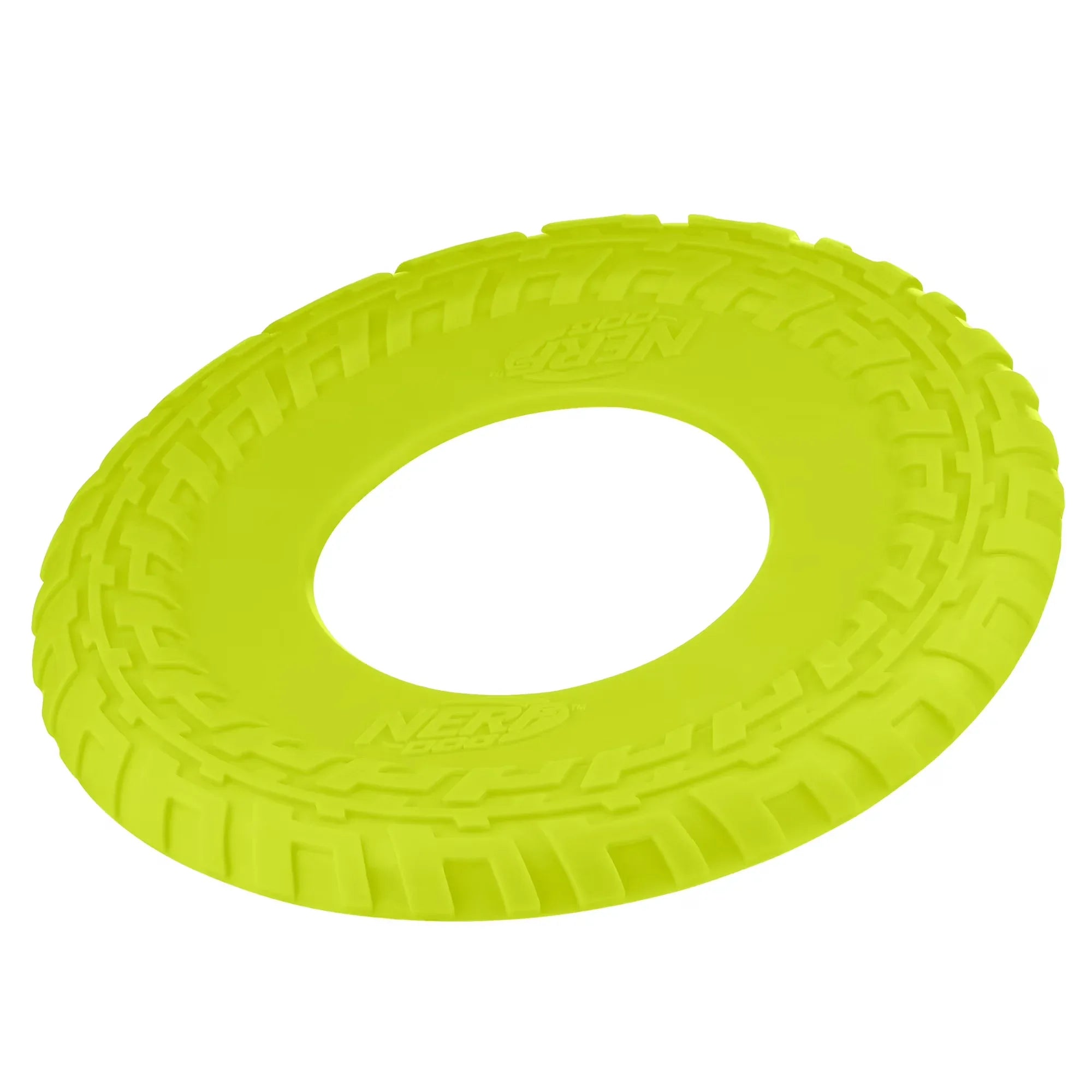 Wholesale Price with free shipping across the USA for Nerf Dog Tire Flyer Dog Fetch Toy, Green, 10 inch - Manji Distributors