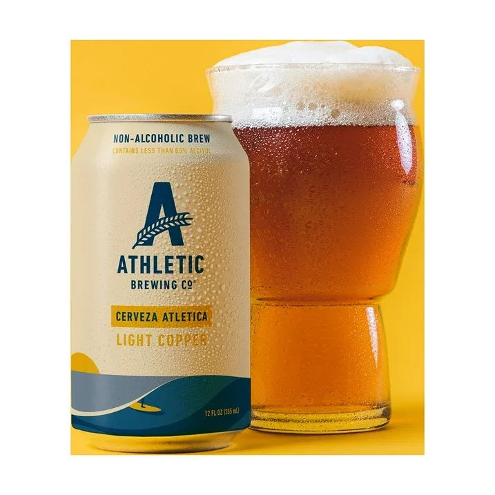 Wholesale Price with free shipping across the USA for Athletic Brewing Company Cerveza Atletica, Craft Non-Alcoholic Beer, 12 Fluid Ounce Cans, 6 Pack, 0.5% ABV - Manji Distributors