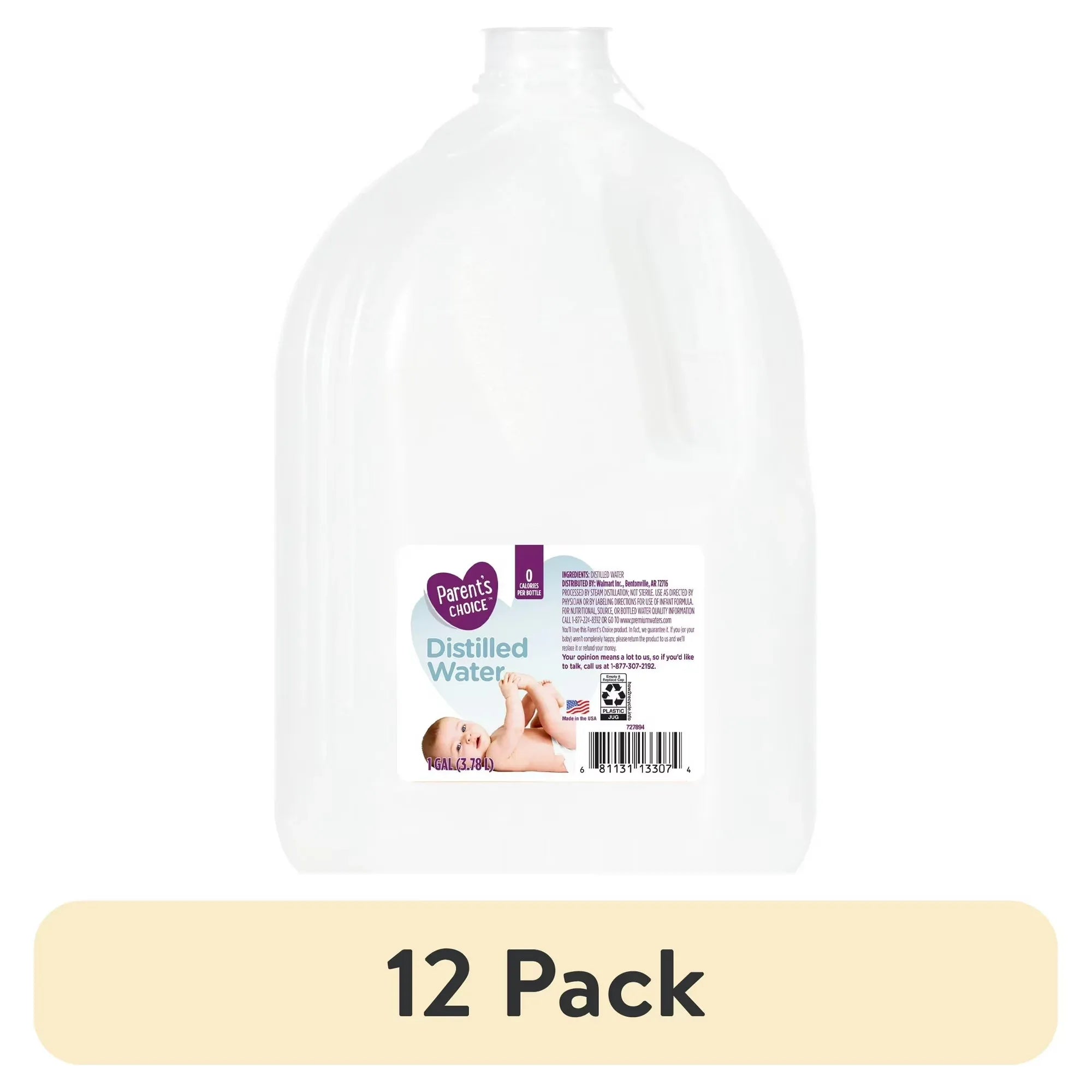 Wholesale Price with free shipping across the USA for (12 pack) Parent's Choice Distilled Water, 1 Gallon Jug for Babies - Manji Distributors