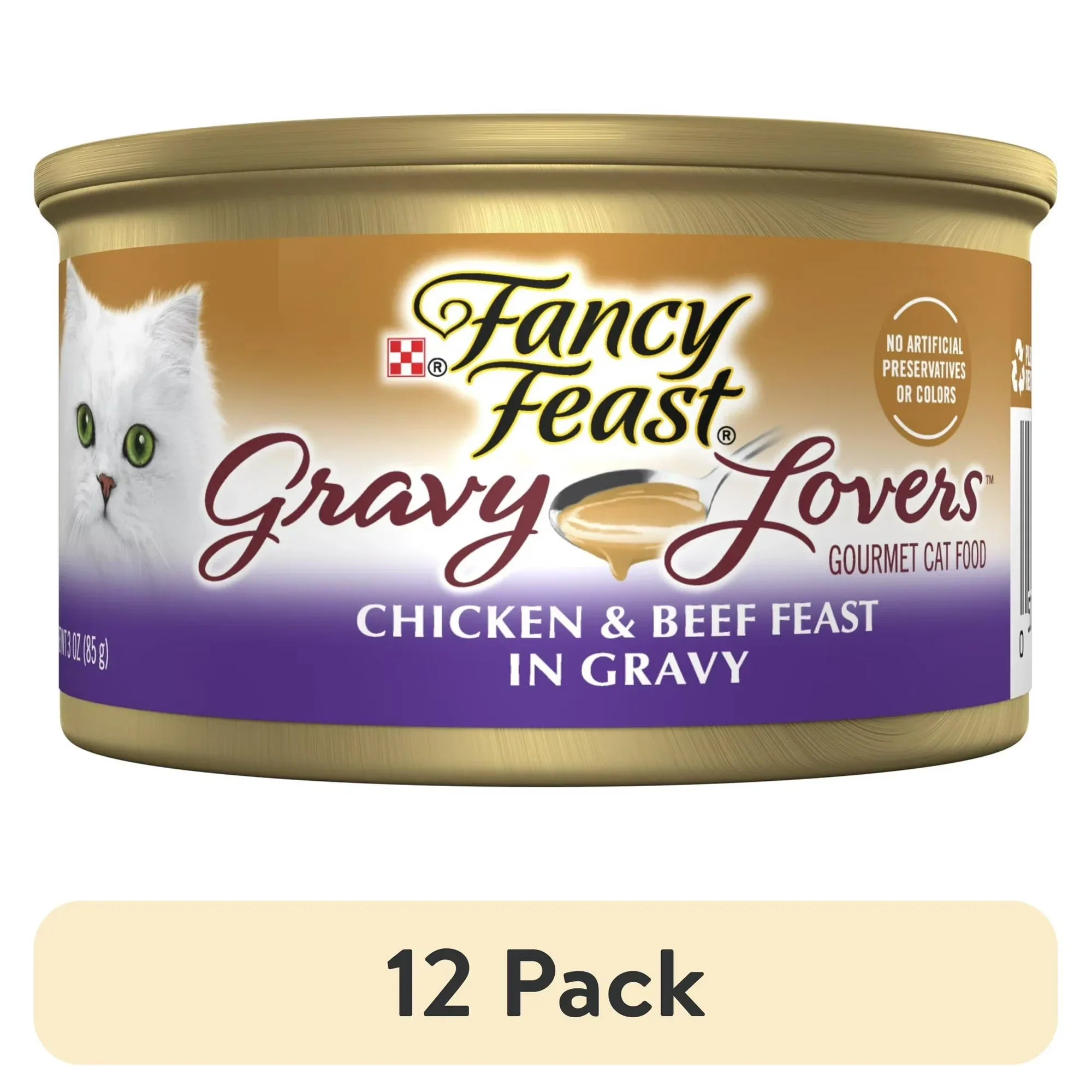 Wholesale Price with free shipping across the USA for (12 pack) Purina Fancy Feast Gravy Lovers Wet Cat Food, Chicken & Beef in Gravy, 3 oz Can - Manji Distributors