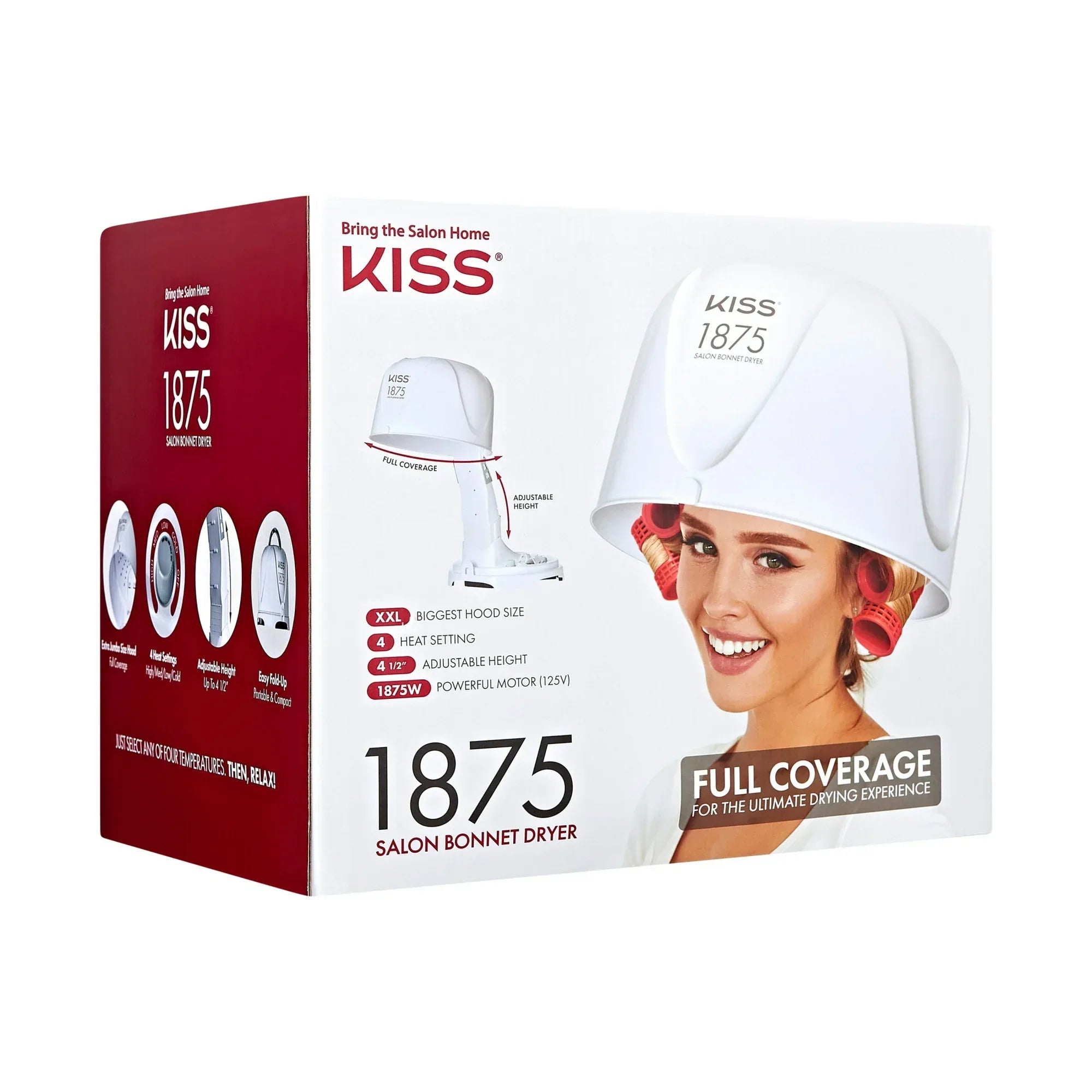 Wholesale Price with free shipping across the USA for KISS 1875W Salon Bonnet Portable Hair Dryer with Adjustable Height & 4 Heat Settings - Manji Distributors