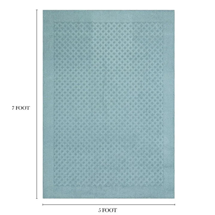 Wholesale Price with free shipping across the USA for Mainstays Dylan Solid Diamond Olefin Blue Indoor Area Rug, 5' x 7' - Manji Distributors