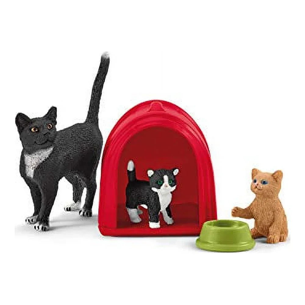 Wholesale Price with free shipping across the USA for Schleich Farm World - 9PC Cats & Kittens Playtime Figurine Set - Realistic Cat & Baby Kitten Figurine - Large Playset for Toddlers, Boys & Girls - Kids Ages 3+ - Manji Distributors
