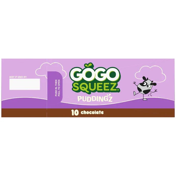 Wholesale Price with free shipping across the USA for GoGo squeeZ Puddingz On-the-Go Chocolate Pudding Snack Pouches, 3 oz (10 Pack) - Manji Distributors