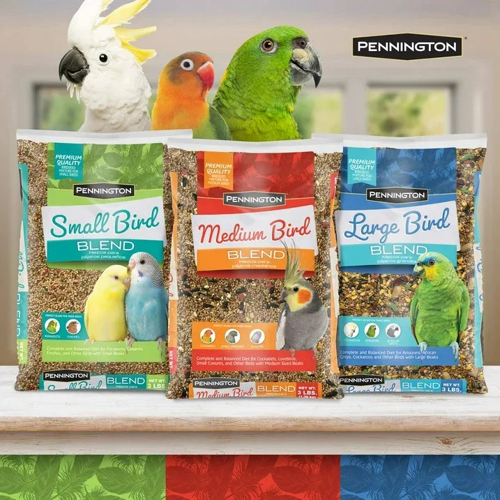Wholesale Price with free shipping across the USA for (3 pack) Pennington Medium Bird Blend Bird Food for Cockatiels, Love Birds; 3 lb Bag - Manji Distributors