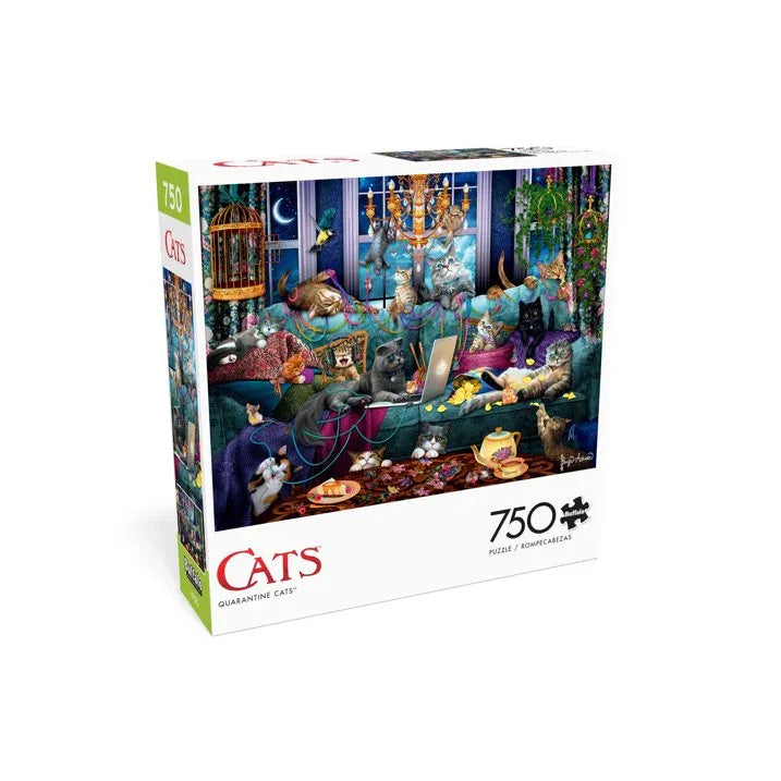 Wholesale Price with free shipping across the USA for Buffalo Games - Cats Series - Fancy Cats - 750 Piece Jigsaw Puzzle - Manji Distributors