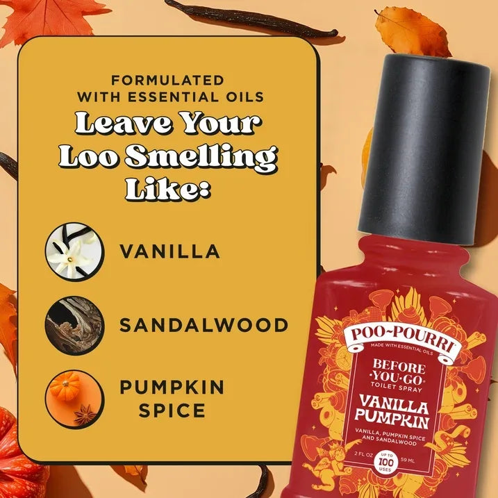Wholesale Price with free shipping across the USA for Poo-Pourri Before-You-Go Toilet Spray Vanilla Pumpkin 2oz - Manji Distributors