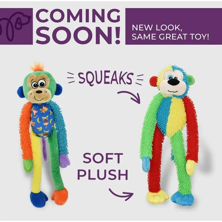 Wholesale Price with free shipping across the USA for Vibrant Life Multicrew Monkey Plush Dog Toy, Six Squeakers, 18