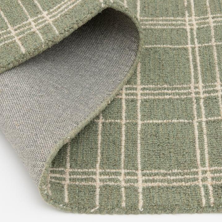 Wholesale Price with free shipping across the USA for Better Homes & Gardens Lt Green Plaid Wool Indoor Runner, 2'x6' Rug - Manji Distributors