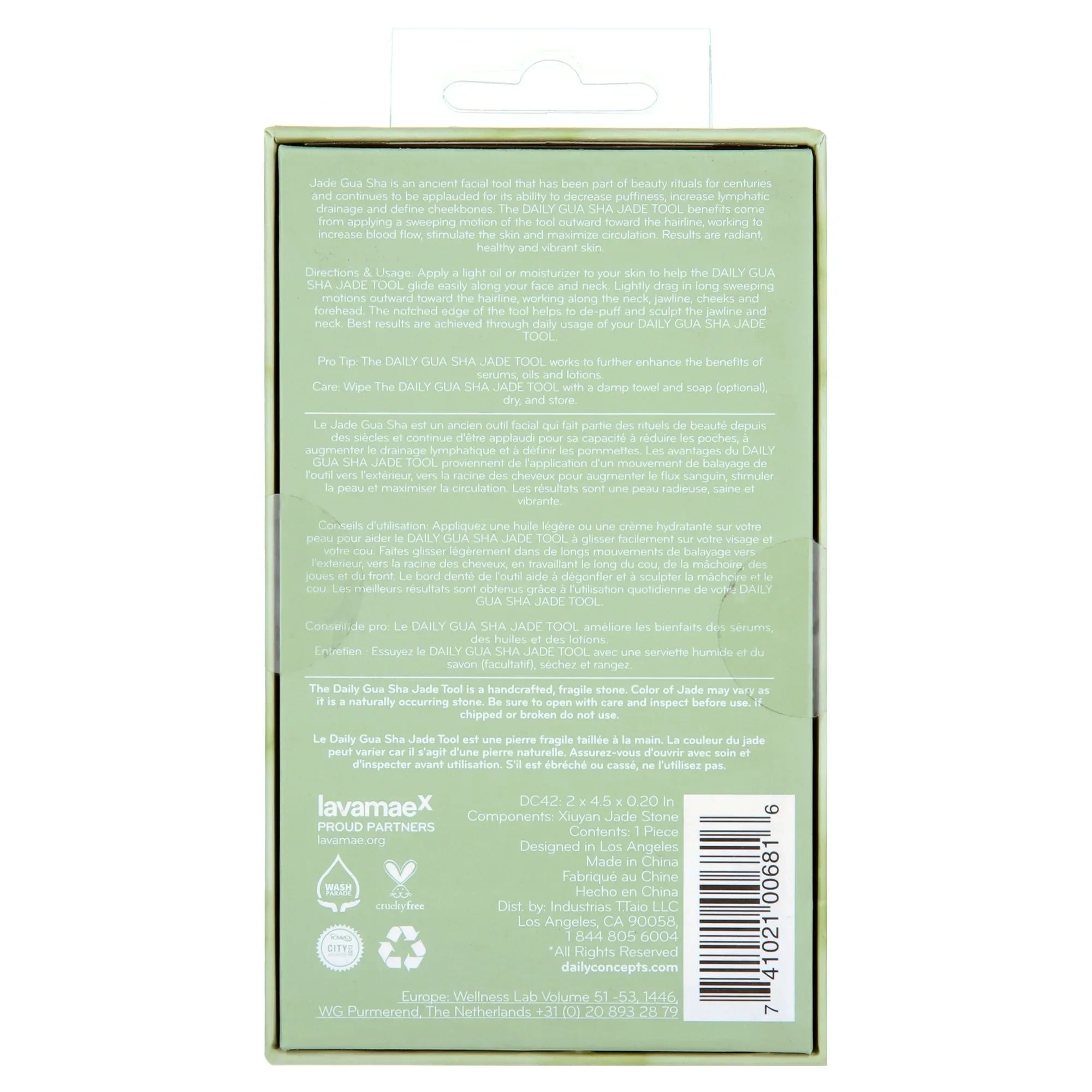 Wholesale Price with free shipping across the USA for Daily Concepts Jade Gua Sha Facial Tool - Manji Distributors