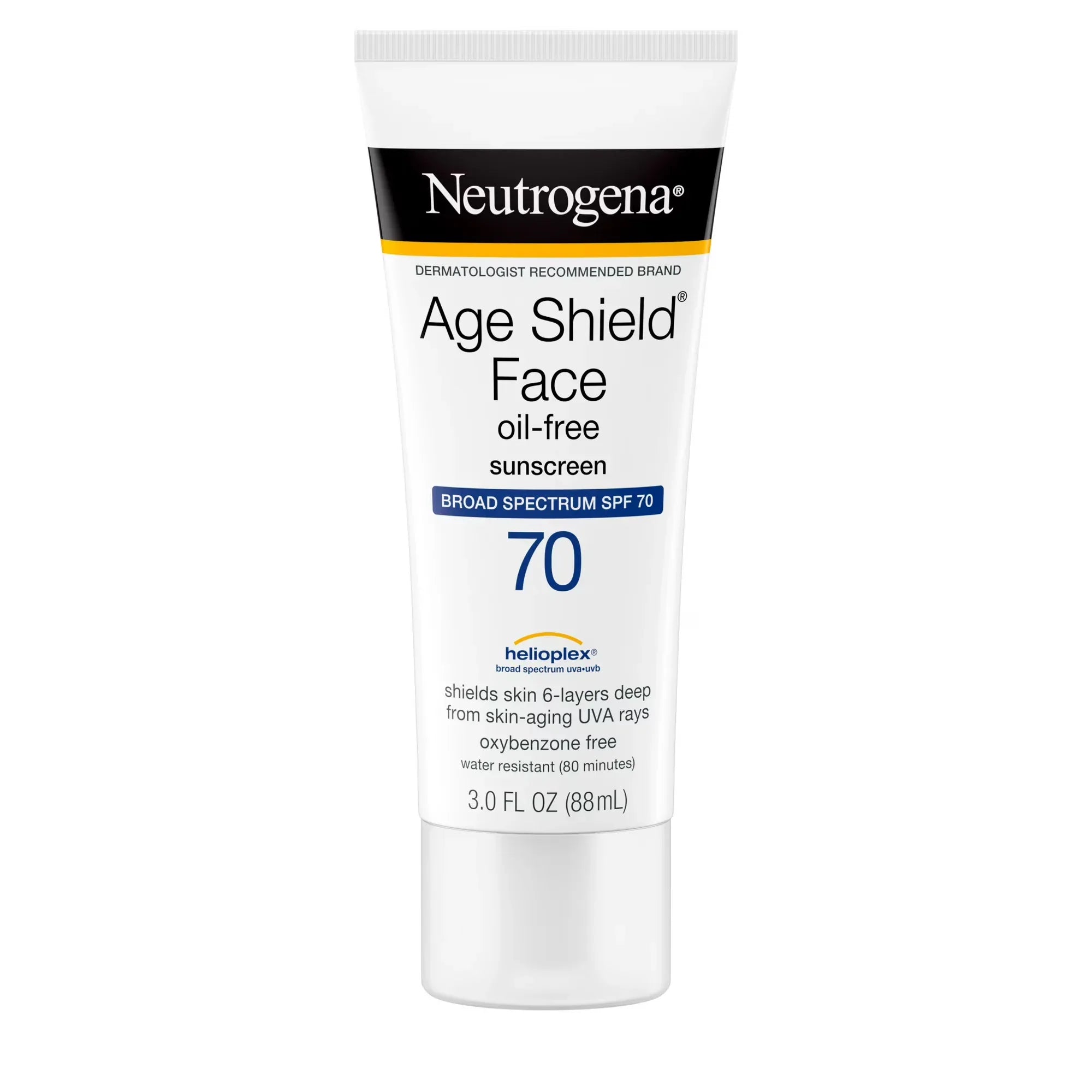 Wholesale Price with free shipping across the USA for Neutrogena Age Shield Face Oil-Free Sunscreen, SPF 70 Sunblock, 3 fl oz - Manji Distributors