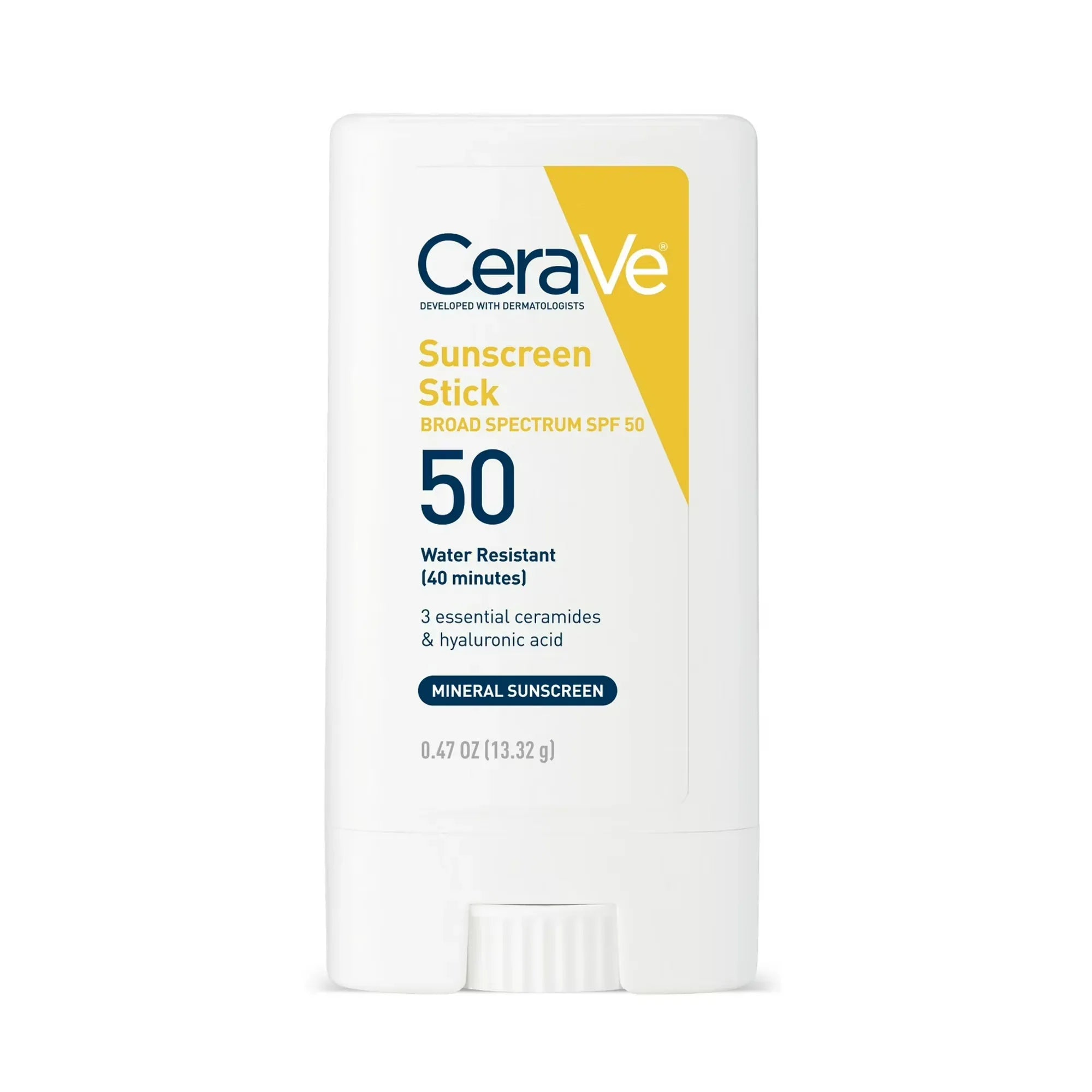 Wholesale Price with free shipping across the USA for CeraVe Hydrating Mineral Sunscreen Stick SPF 50 for Face & Body, 0.47 oz - Manji Distributors