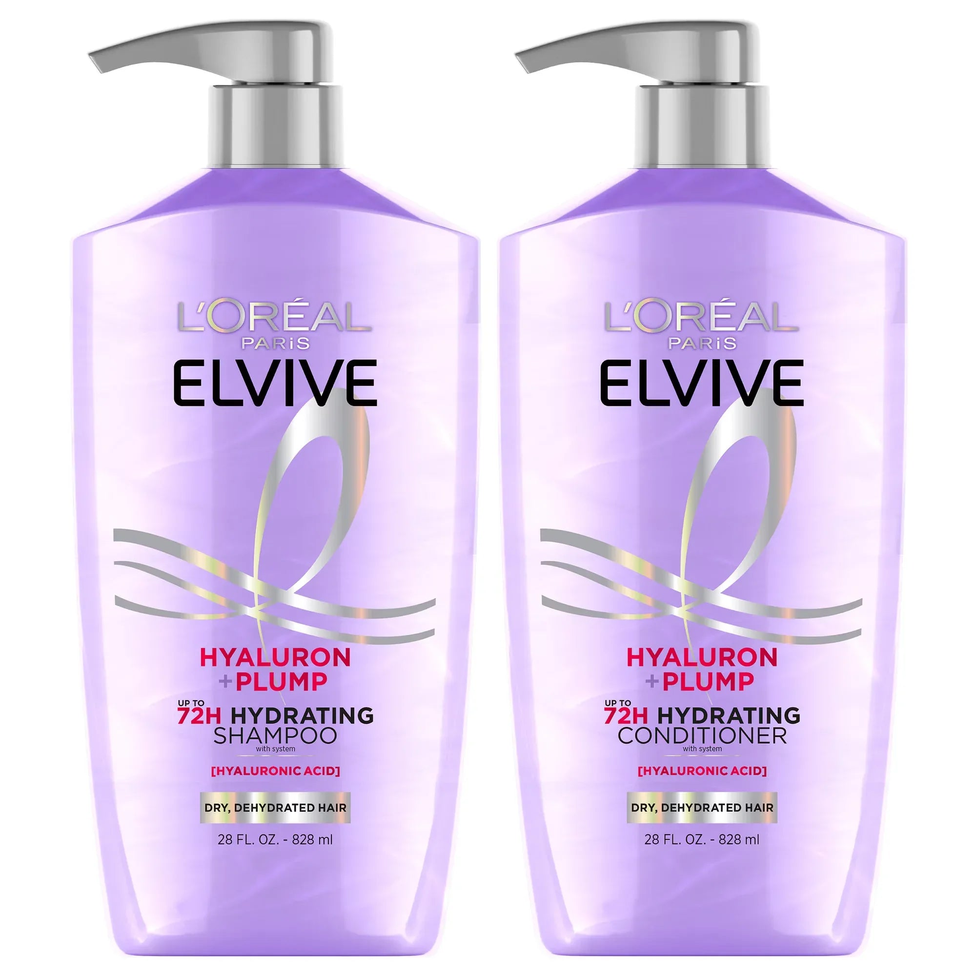 Wholesale Price with free shipping across the USA for L'Oreal Paris Elvive Hyaluron Plump Hydrating Shampoo and Conditioner Set with Hyaluronic Acid, 26.5 fl oz - Manji Distributors