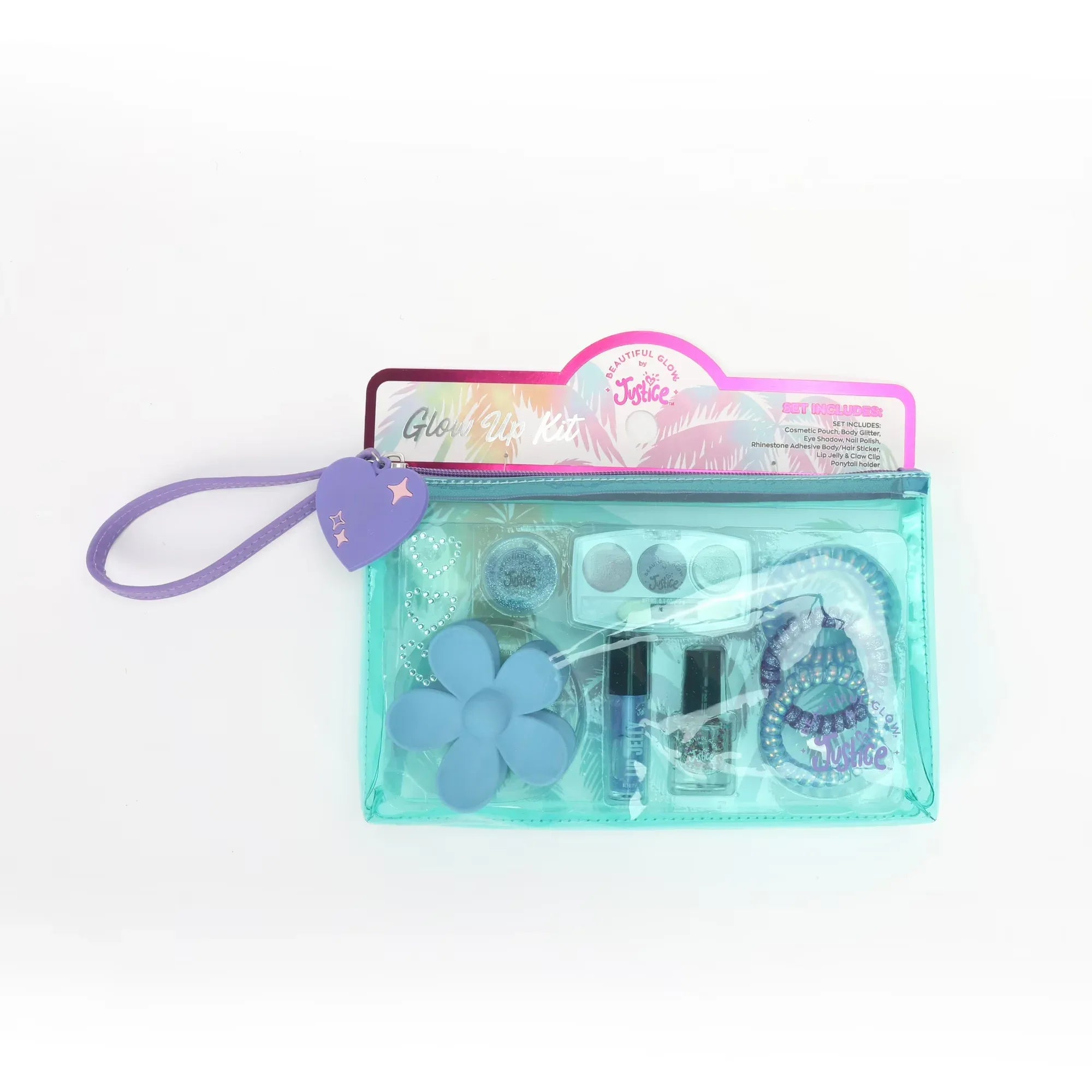 Wholesale Price with free shipping across the USA for Justice Girl's Glow Up Kit and Wristlet Pouch Set, 10-Piece Set, Teal/Purple - Manji Distributors