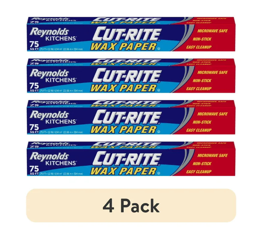 Wholesale Price with free shipping across the USA for (4 pack) Reynolds Cut-Rite Wax Paper, 75 Square Feet - Manji Distributors