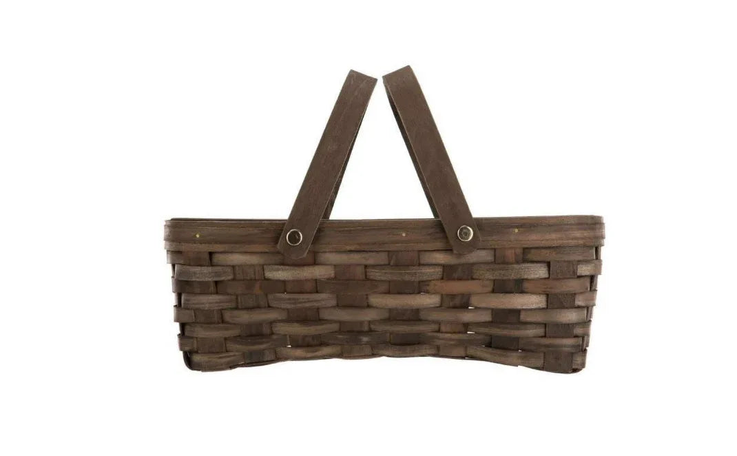 Wholesale Price with free shipping across the USA for Mainstays Woodchip Storage Basket with Handles, Dark Brown, 6.5