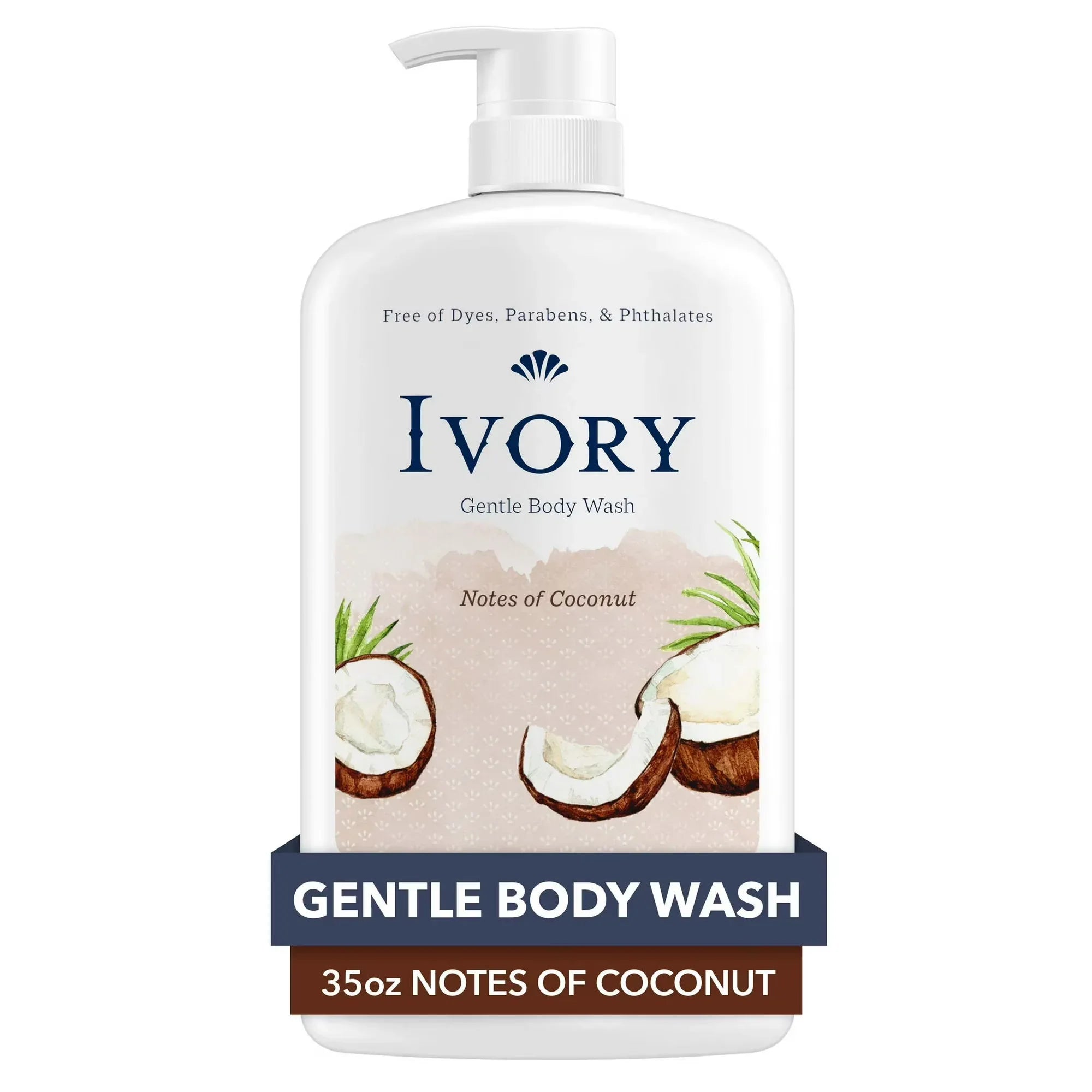 Wholesale Price with free shipping across the USA for Ivory Mild and Gentle Body Wash, Coconut Scent, for All Skin Types, 35 fl oz - Manji Distributors